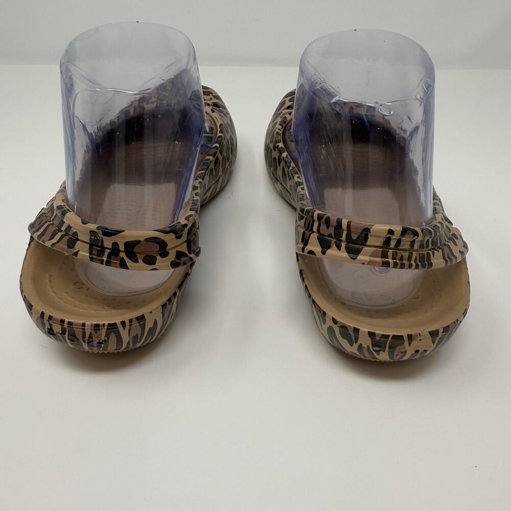 Crocs Ballet Flats Womens 6 Kadee Leopard Print Lightweight Slingback Shoes - Picture 6 of 11
